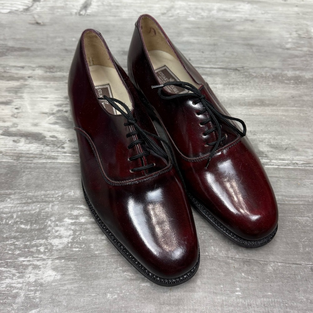 VTG NEW Stuart McGuire Burgundy Plain Toe Oxfords 8:5 EE